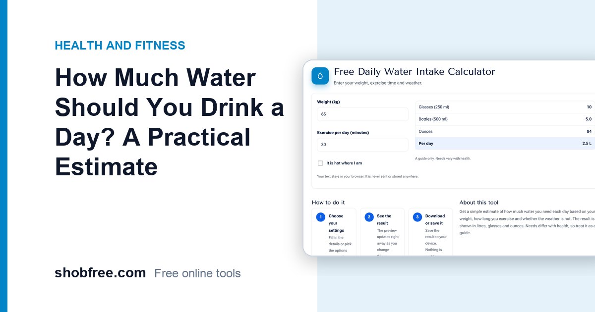 How Much Water Should You Drink a Day? A Practical Estimate