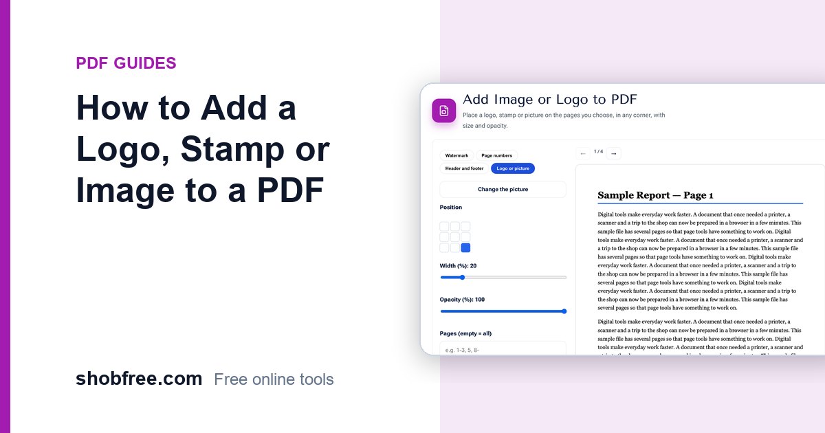 How to Add a Logo, Stamp or Image to a PDF