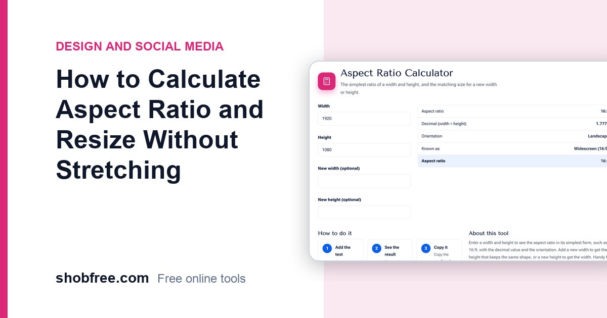How to Calculate Aspect Ratio and Resize Without Stretching