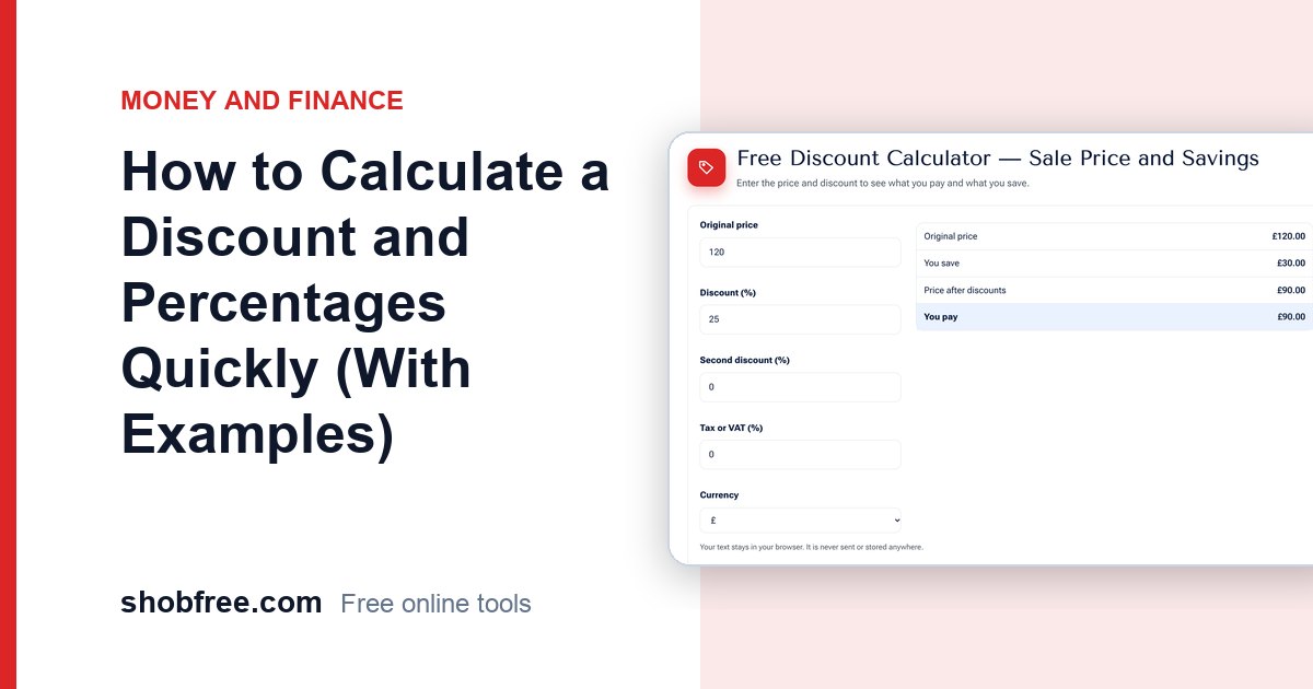 How to Calculate a Discount and Percentages (Examples)