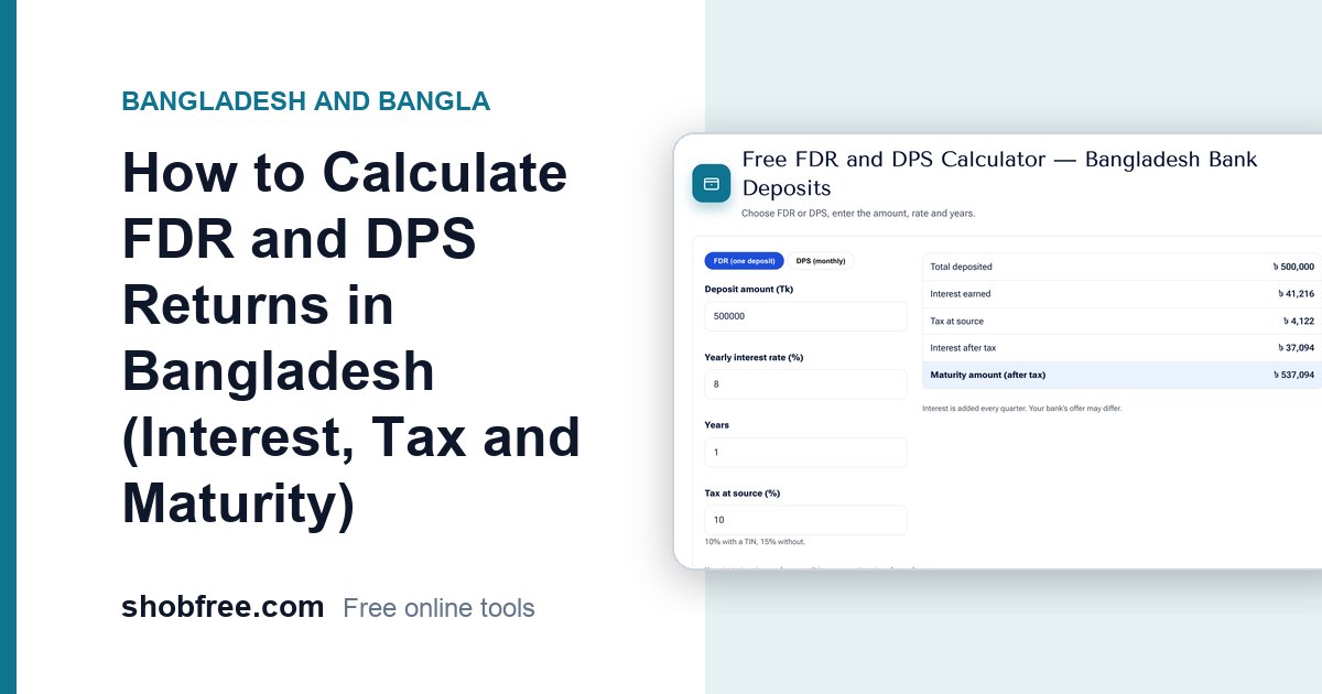 How to Calculate FDR and DPS Returns in Bangladesh