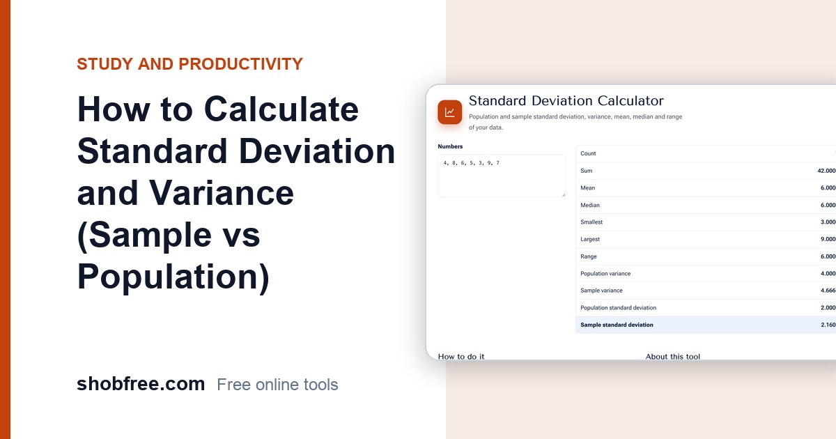 How to Calculate Standard Deviation and Variance (Sample vs Population)