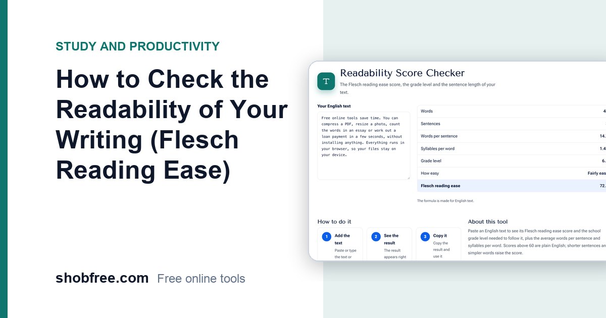 How to Check the Readability of Your Writing (Flesch Reading Ease)