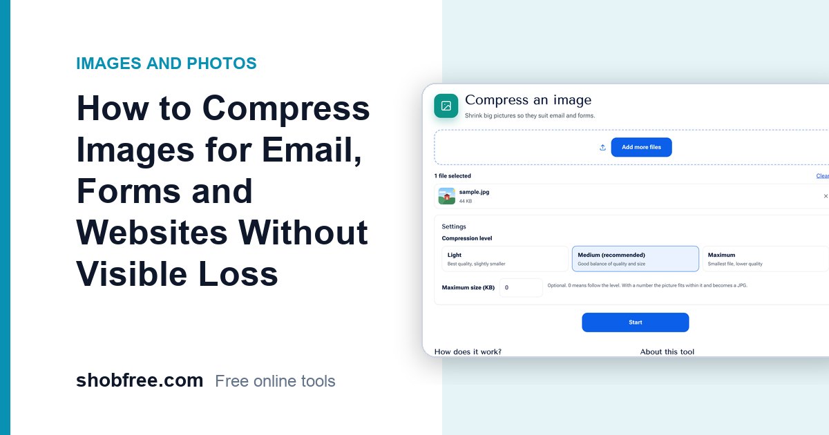 How to Compress Images for Email and Websites, No Loss