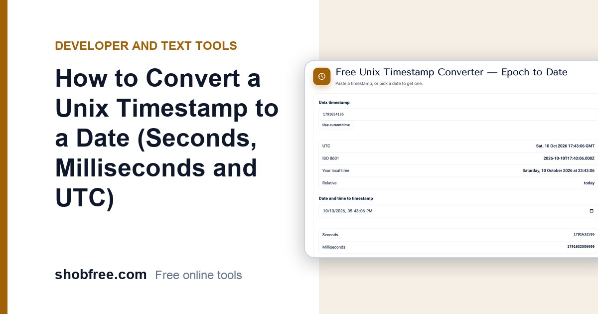 How to Convert a Unix Timestamp to a Date (UTC, ms)