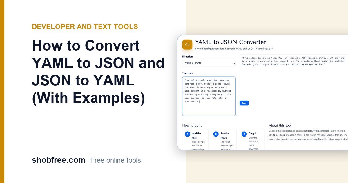 How to Convert YAML to JSON and JSON to YAML (With Examples)
