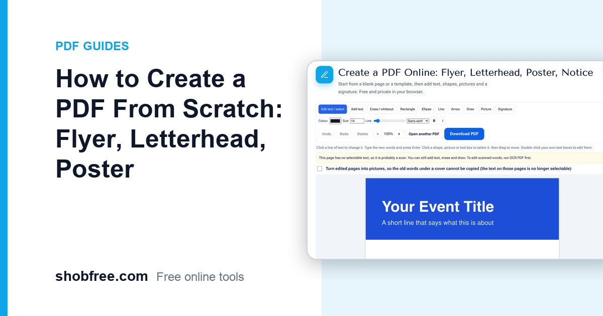 How to Create a PDF From Scratch: Flyer, Letterhead, Poster