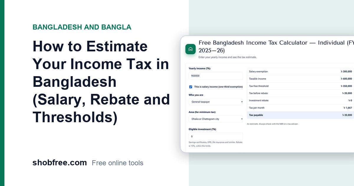 How to Estimate Your Income Tax in Bangladesh (Salary, Rebate and Thresholds)