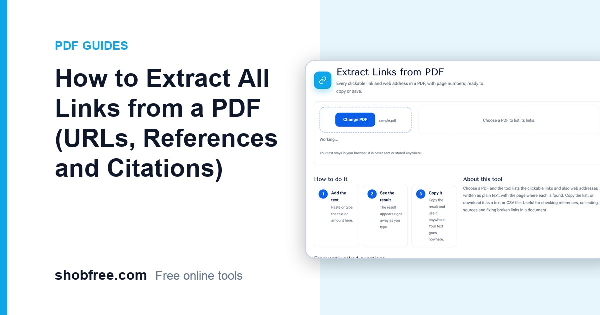 How to Extract All Links from a PDF (URLs, References and Citations)