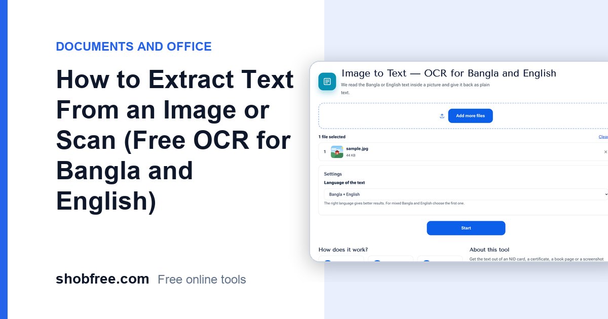 How to Extract Text From an Image (Free Bangla OCR)
