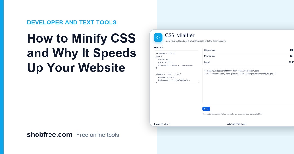 How to Minify CSS and Why It Speeds Up Your Website