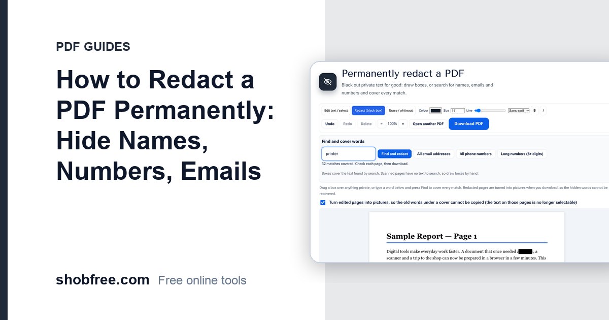 How to Redact a PDF Permanently: Hide Names, Numbers, Emails