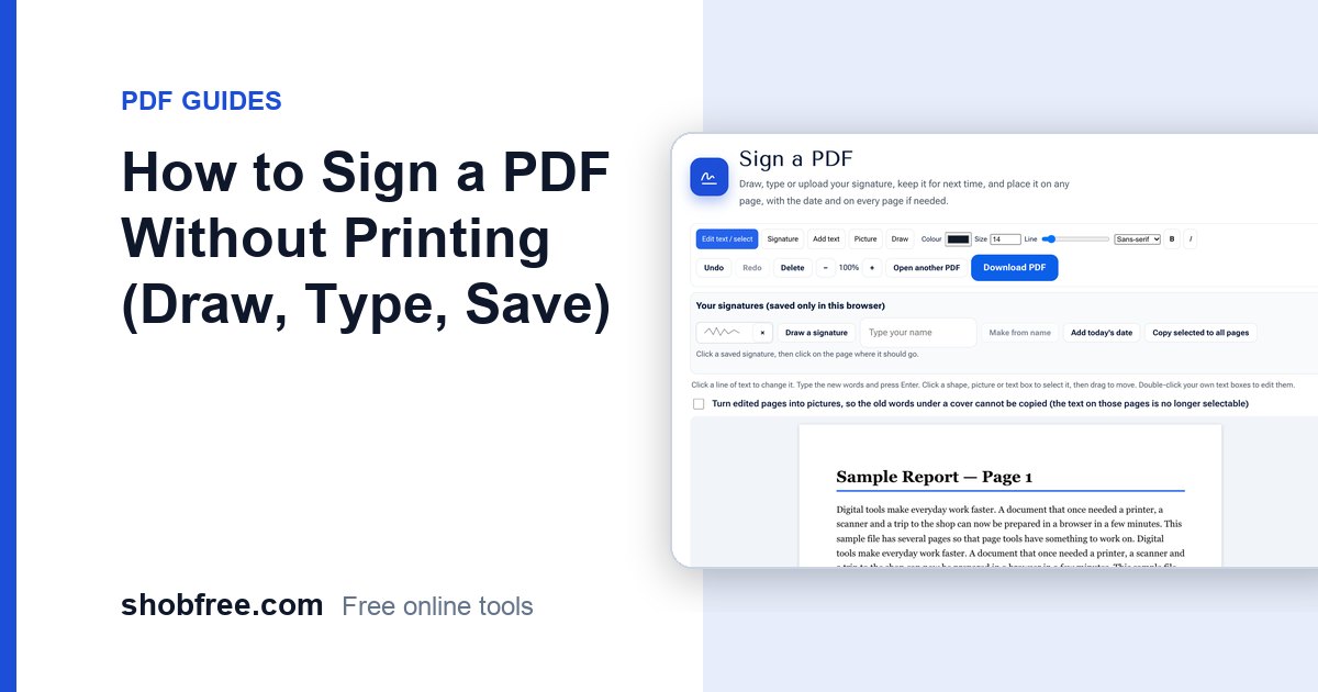 How to Sign a PDF Without Printing (Draw, Type, Save)