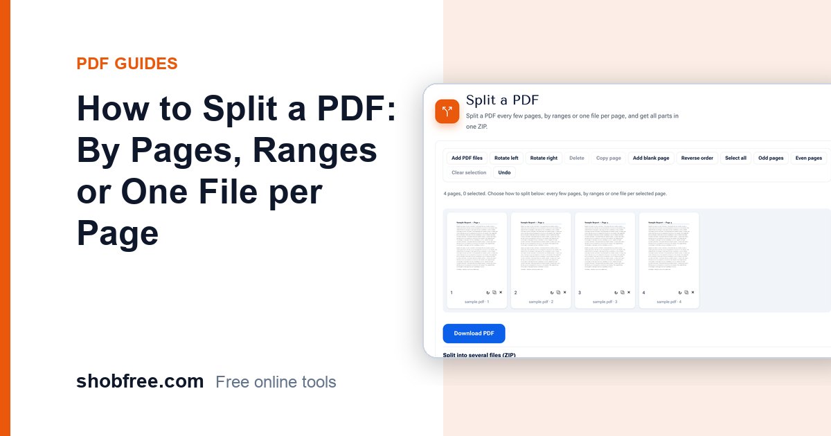 How to Split a PDF: By Pages, Ranges or One File per Page