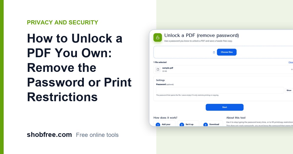 How to Unlock a PDF You Own: Remove Password or Limits