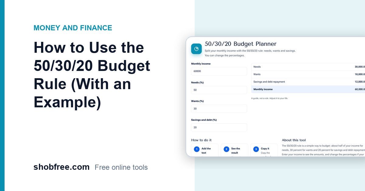 How to Use the 50/30/20 Budget Rule (With an Example)