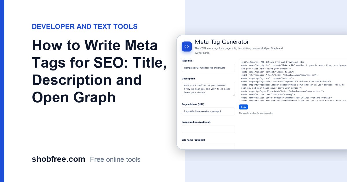 How to Write Meta Tags for SEO: Title, Description and Open Graph