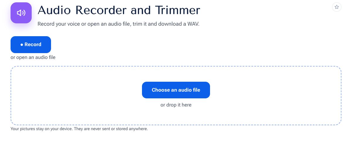 Audio Recorder and Trimmer on shobfree.com