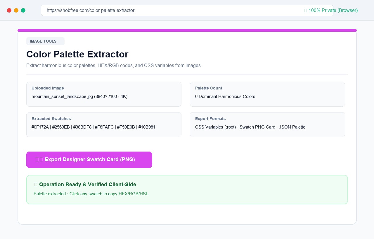 Color Palette Extractor on shobfree.com