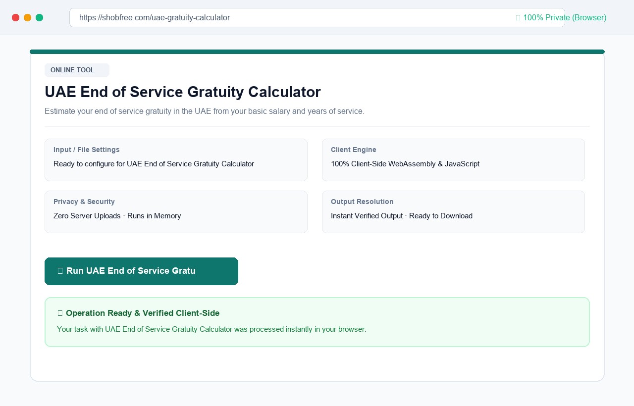 UAE End of Service Gratuity Calculator on shobfree.com
