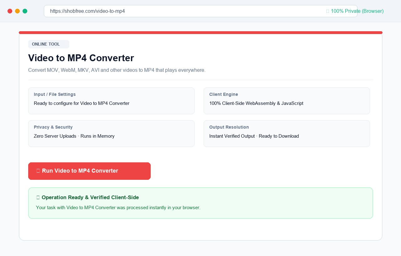 Video to MP4 Converter on shobfree.com