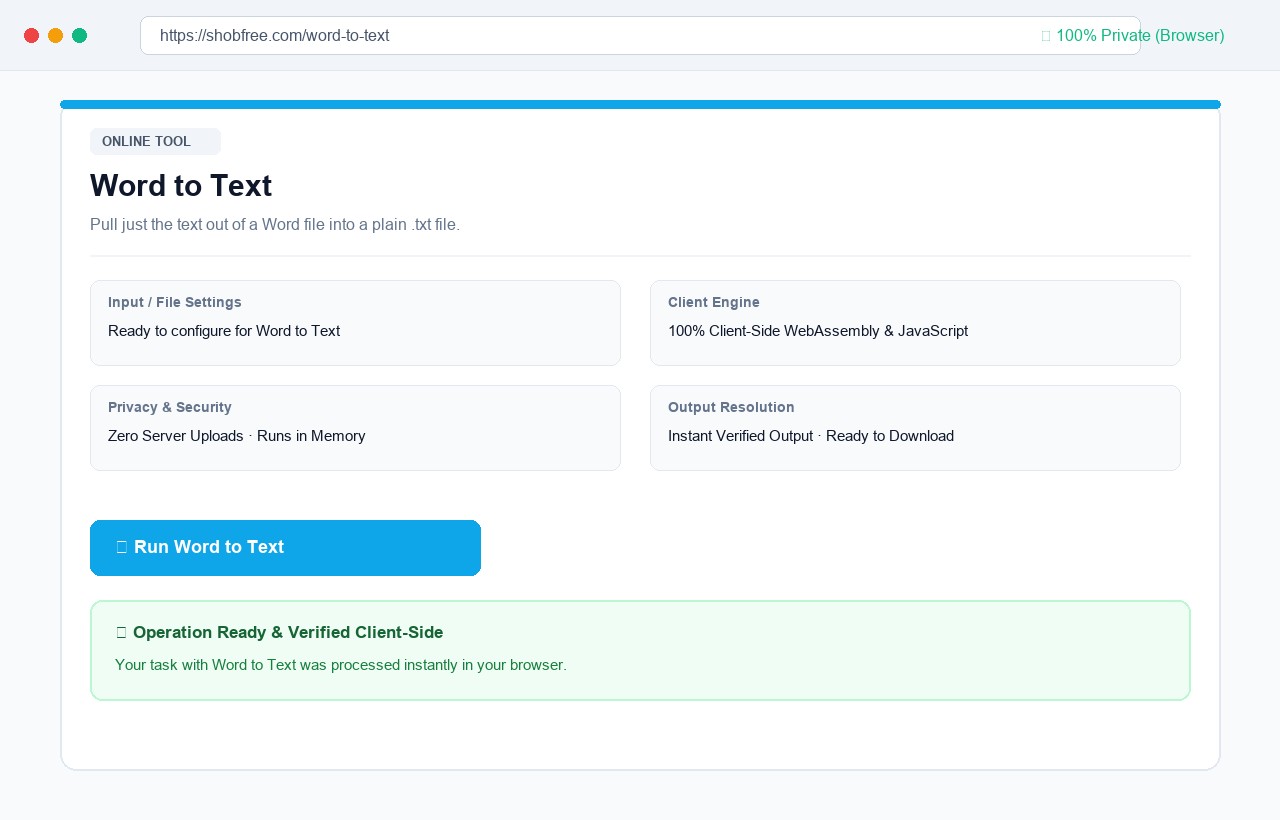 Word to Text on shobfree.com
